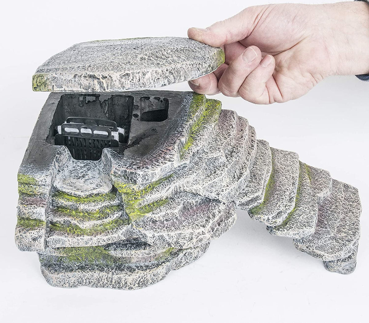 Penn-Plax Reptology Crystal-Falls Tiered Fluid Filtration System for Turtles and Amphibians, Gray