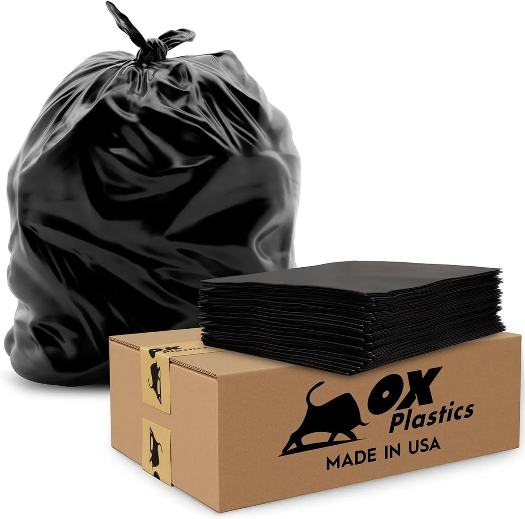 Trash Can Liners Bags - 42 Gallon Capacity & 1.5Mil Thick Extra Heavy Duty Strength - Large Garbage, Leak-Proof & Sturdy House & Use Bags Black 37 X 43 (100 Count)