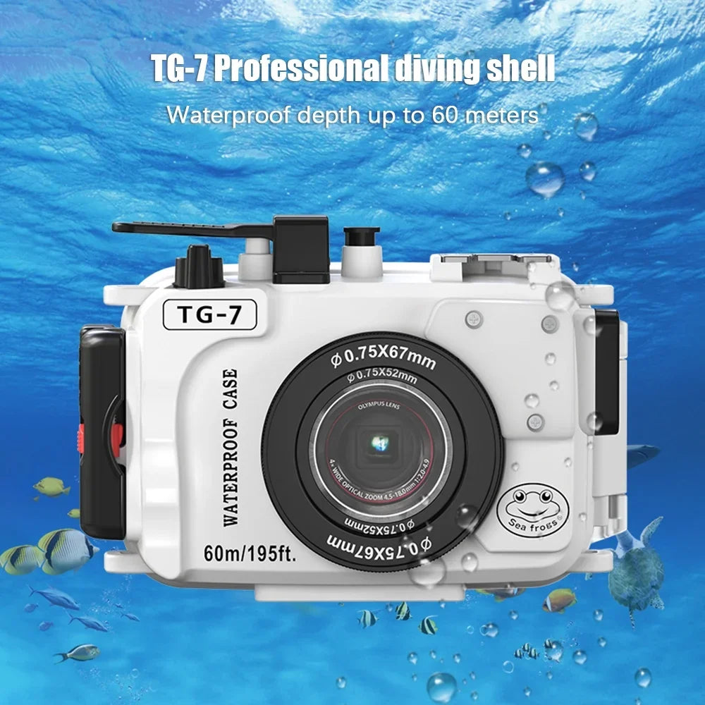 GoolRC TG 7 Camera Housing Case, Liquid 60m Diving Protective Case with Adapter
