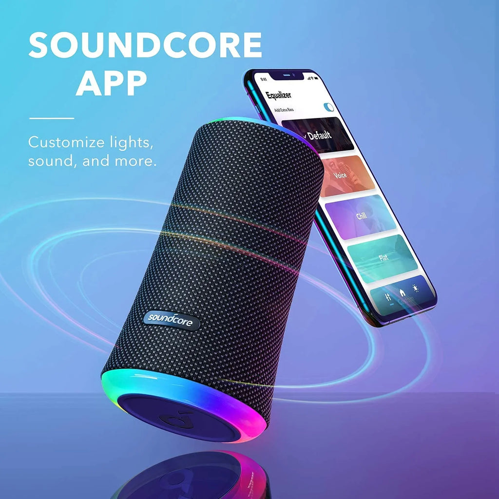 Restored Soundcore by Anker Flare 2 Wireless Portable Liquid Bluetooth Speaker Black (Refurbished)