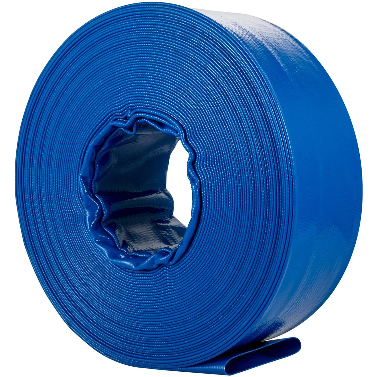 VEVOR Discharge Hose, 1-12" x 105', PVC Fabric Lay Flat Hose, Heavy Duty Backwash Drain Hose with Clamps, Weather-proof & Burst-proof, Ideal for Swimming Pool & Liquid Transfer, Blue
