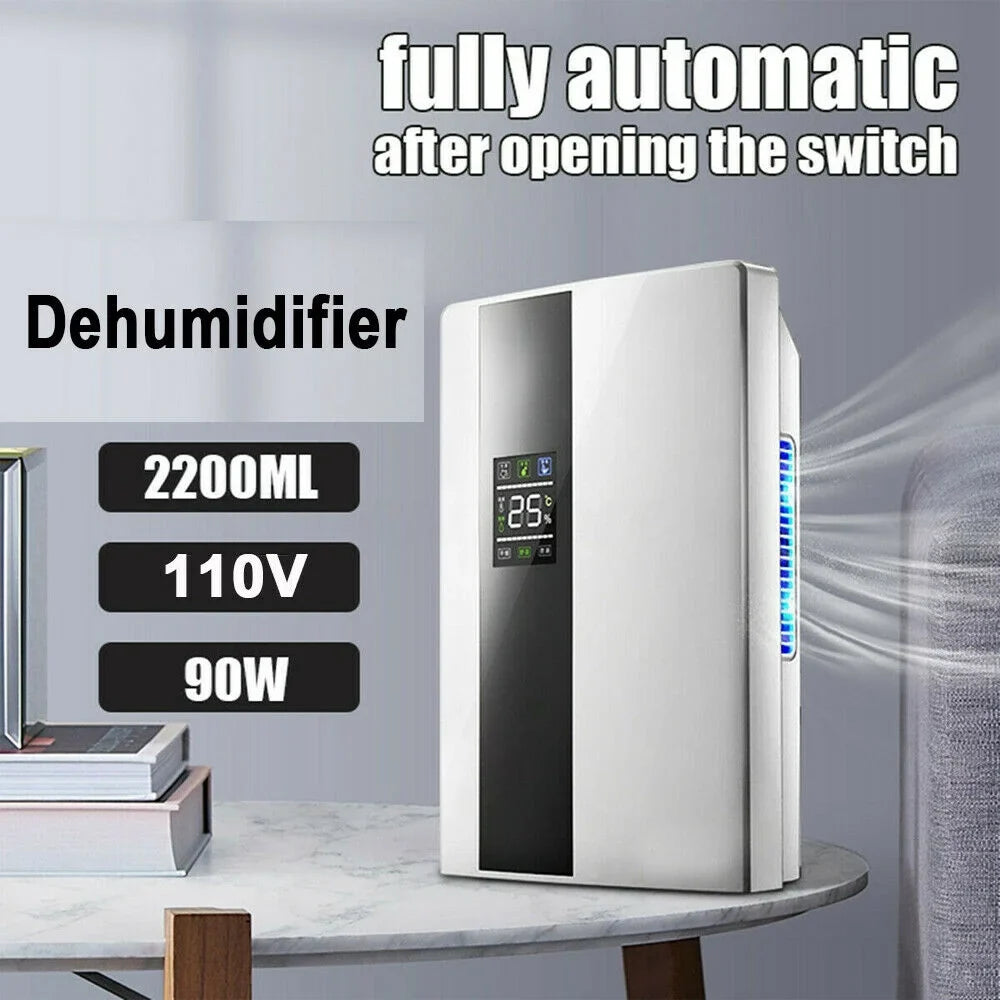 TOOL1SHOoo Portable 2200ml Ultra Quiet Dehumidifier with LCD and Remote Liquid Tank Dehumidifier