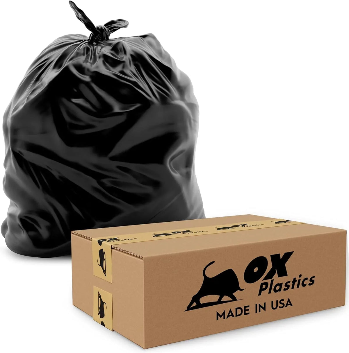 Trash Can Liners Bags - 42 Gallon Capacity & 1.5Mil Thick Extra Heavy Duty Strength - Large Garbage, Leak-Proof & Sturdy House & Use Bags Black 37 X 43 (100 Count)