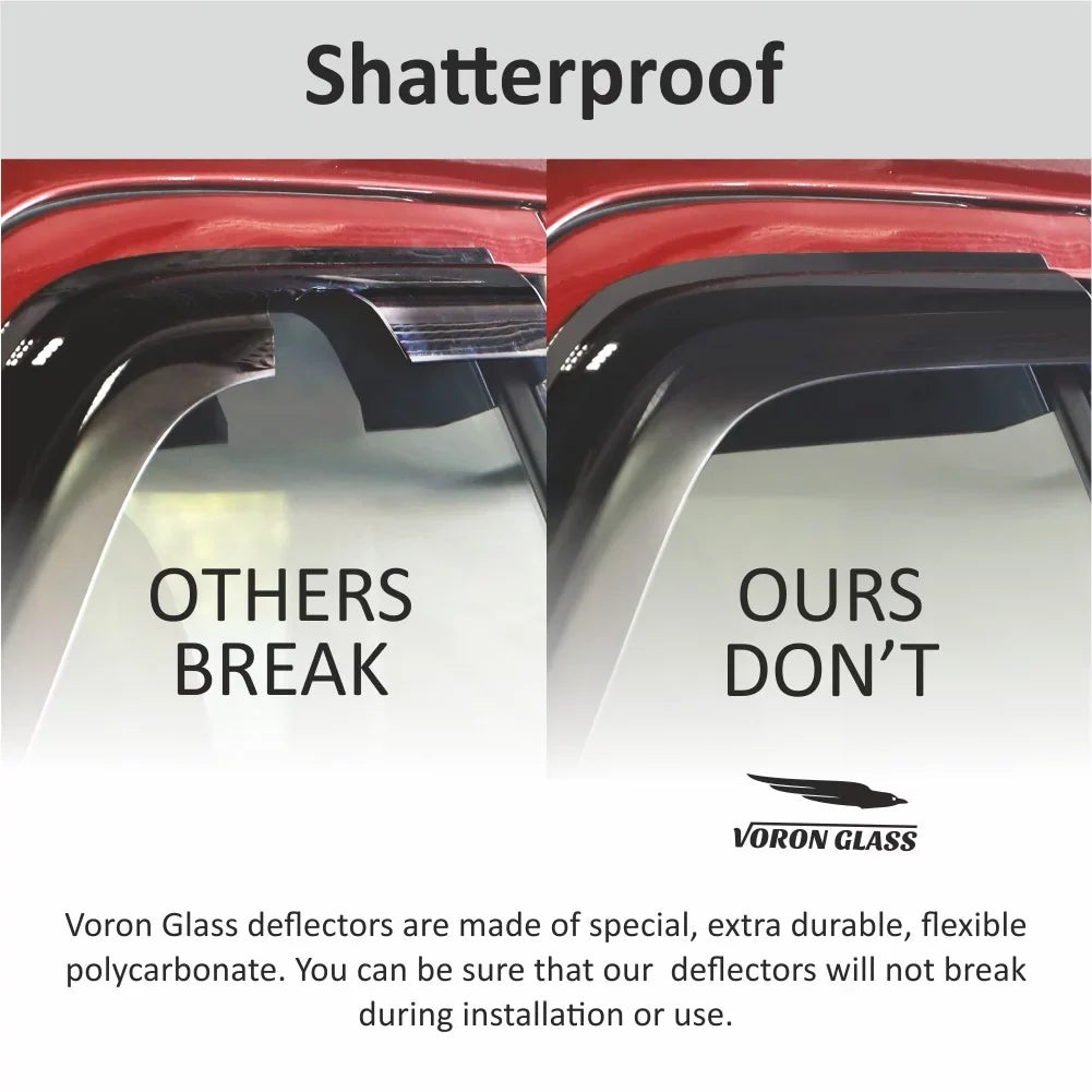Voron Glass Tape-on Extra Sturdy Rain Guards for Honda Pilot 2016-2022, Window Deflectors, Vent Window Visors, 6 Pieces - 100488