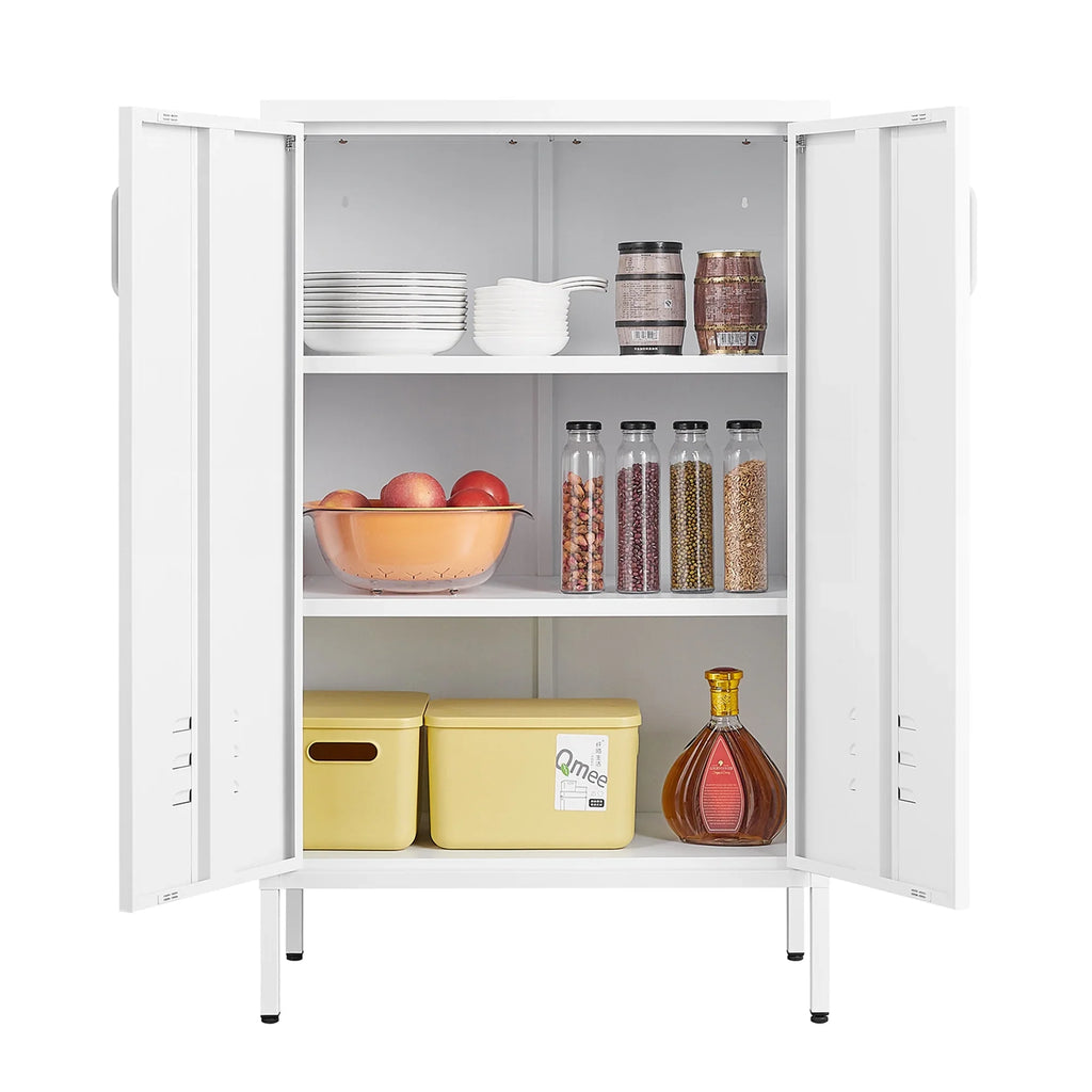 Steel Storage Cabinets, 2 door miscellaneous storage cabinet, garage tool storage cabinet, White