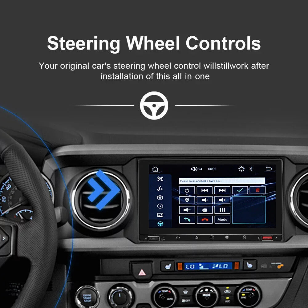 KingFurt 7" Double Din Car Stereo with Carplay & Android Auto Play MP5 Camera HD Monitor FM Radio, Mirror Link