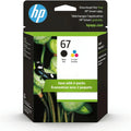 67 Ink Cartridges, Printer Ink 67 Black and Tri-Color, Work with Deskjet 2700 2723 Deskjet Plus 4100 4155 Envy Pro 6455 6458 Series 2Pack