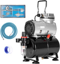 VIVOHOME 110-120V Professional Airbrushing Paint System with 1/5 Air Compressor and 1 Paint Sprayer for Tattoo Makeup Shoes Cake Decoration