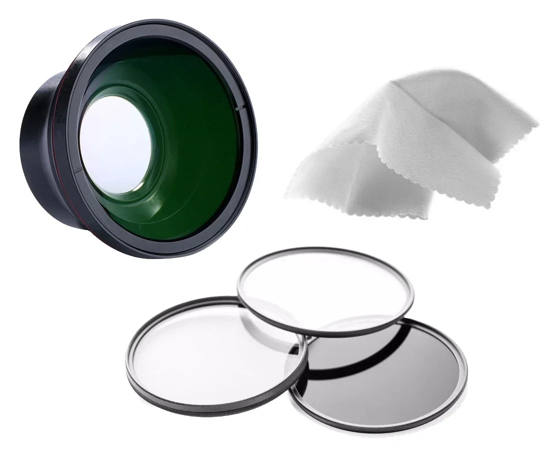 Lumix DMC-LX10 0.43X High Definition Super Wide Angle Lens w/ Macro + Filter/Lens Adapter + Filter Set