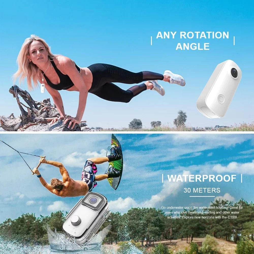 SJCAM C100 Action 1080P30fps Digital Video 30M Fluid Magnetic Body Built-in Battery WiFi Connection APP Sharing with Fluid Case Back Clip Lanyard