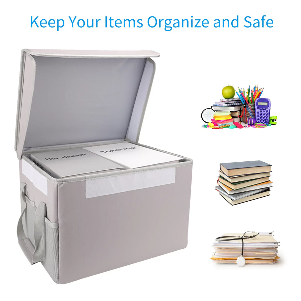 Andoer Fireproof Document Bag Fireproof Fluid Storage Box Suitable for Hanging LetterLegal Folder Magazine Files Book Portable Home Office Car Box with Lid