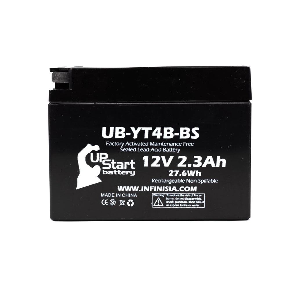 4-Pack UpStart Battery Replacement for 2015 Yamaha TTR110E 110CC Factory Activated, Maintenance Free, Motorcycle Battery - 12V, 2.3Ah, UB-YT4B-BS
