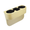 Car Seat Gap Filler Multi-function Cup Holder Car Seat Organizer Console Side Pocket Storage Box Beige