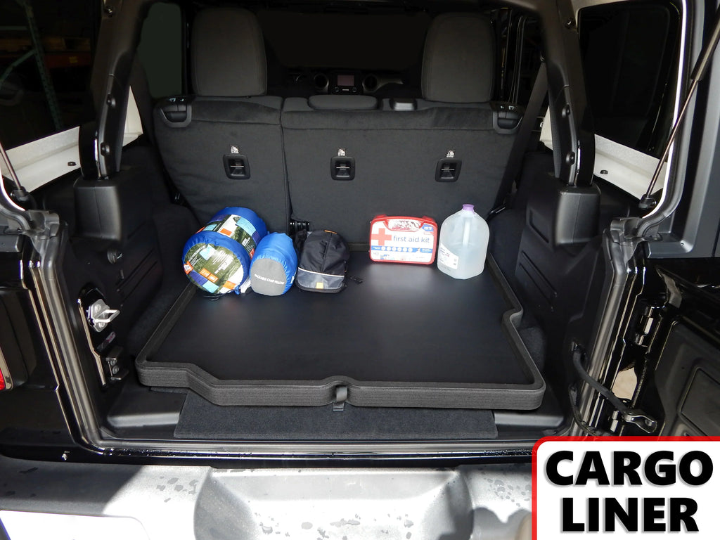 Red Hound Auto Cargo Trunk Mat Liner Tray Custom Fit Floor Black Foam Compatible with Jeep Wrangler Unlimited 4-Door 2018-2019 (JL) Without Subwoofer - Anti-Rattle Liquid Protector