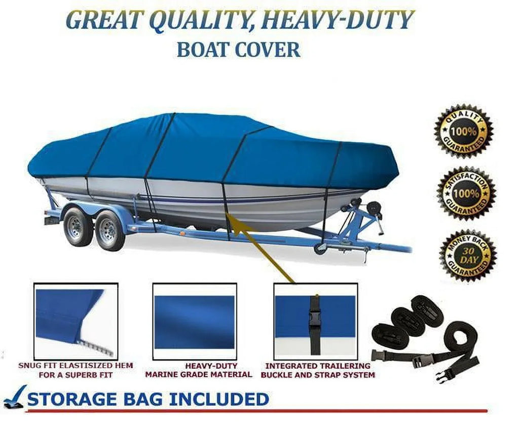 BLUE, GREAT QUALITY BOAT COVER Compatible for GREGOR SUPER SEAHAWK 20 I/O 1999 Great Quality