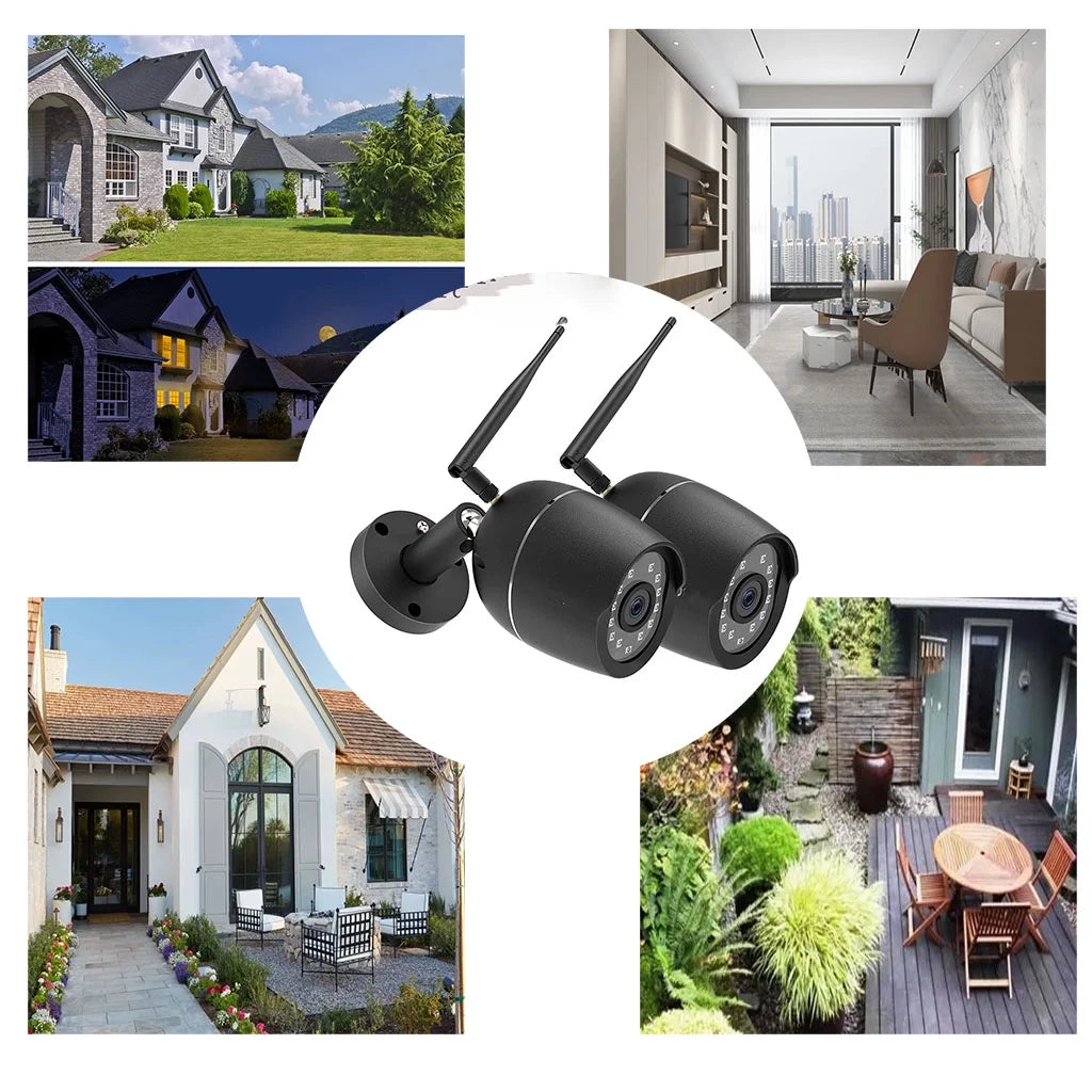 Security Cameras, 2 Pack 1080P WiFi Full Metal Case Cameras for Home Security Outdoor Liquid Bullet Camera Two-Way Audio, Motion Detection Alert