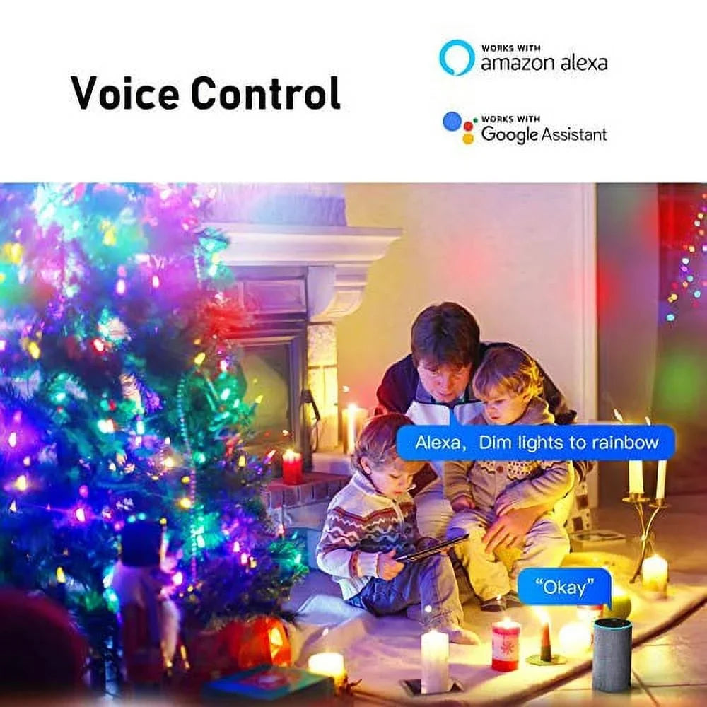 Innonly Outdoor String Lights, Music Sync Color Changing Rainbow Christmas Lights, Compatible with Alexa Google Home and APP Control, Liquid 50LEDs 16.4ft