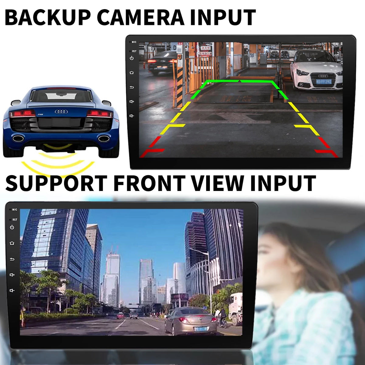Binize Double Din Car Stereo Compatible with CarPlay&Android Auto 9 Inch Android 10 Display Car Radio with Backup camera, Bluetooth,SW control, GPS Navigation