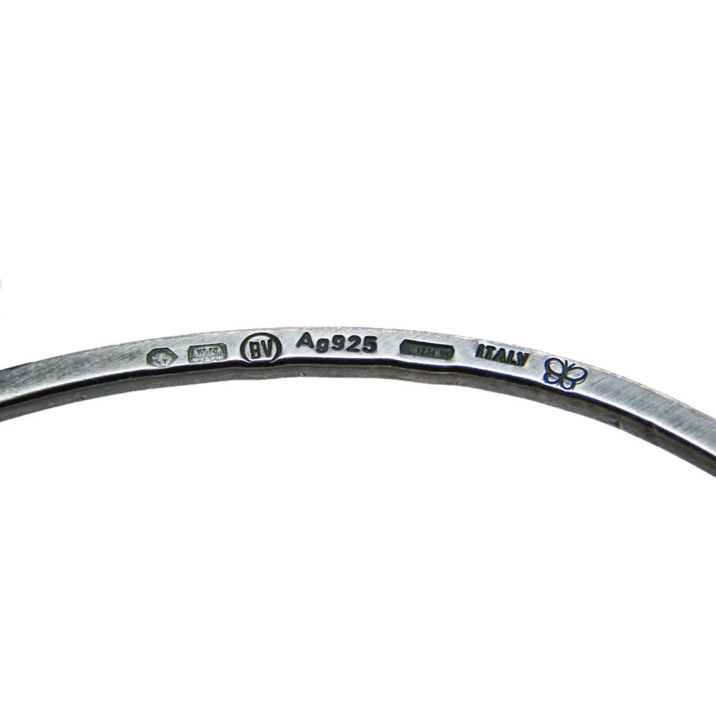 Pre-Owned Bottega Veneta Intrecciato Plate Silver 925 Bangle Silver (Good)
