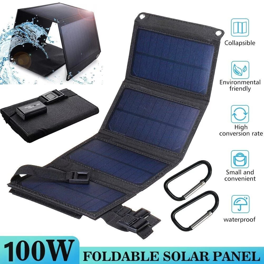 MDHAND 80W Solar Panel Foldable Suitable for Portable Power Station, iPhone, Ipad, Portable computer USB Port, Suitable for Outdoor Camping Caravan RV Travel