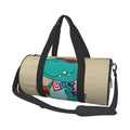 Coaee Cool Dino Playing Skateboard Large Capacity Travel Luggage Bag Cylinder Gym Bag Liquid Sports Bag with Pocket and Compartment