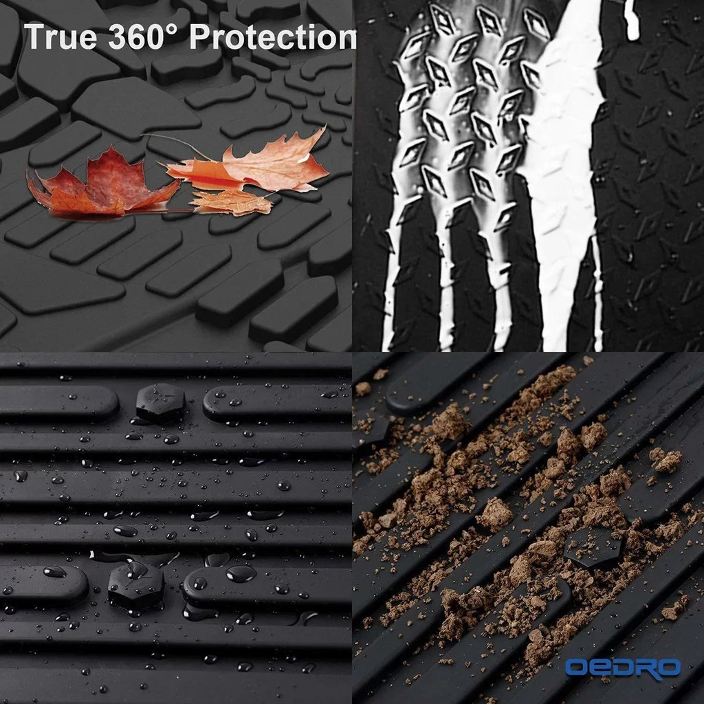 Ledkingdomus All-Weather TPE Rubber Front and Rear 3-Piece for 2015-2023 2024 Ford F150 Super Crew Cab Floor Mats Set