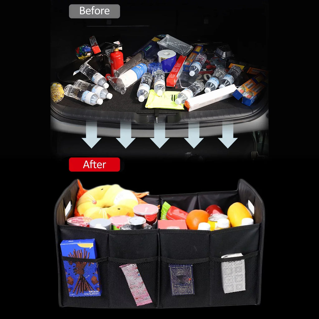 Andoer Car Trunk Organizer Car Trunk Storage Box Automotive Cargo Organizer Oxford Cloth Folding Car Storage Box 55L