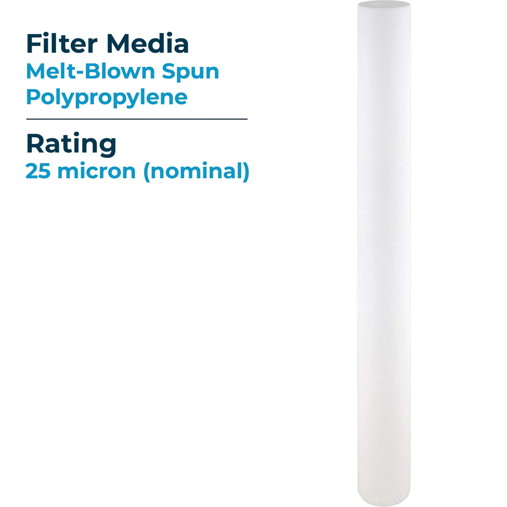 SpiroPure SP-P25-30 30x2.5 25 Micron Spun Melt-Blown Polypropylene Sediment Fluid Filter Cartridge SDC-25-3025 P25-30 155224-43 (Case of 20)