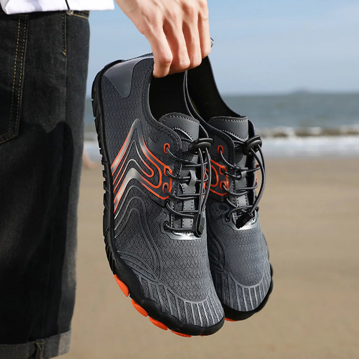 AdBFJAF Mens Sneakers 11 Wide Slip on Outdoor Couple Men Fluid Mountaineering Casual Sport Shoes Lace Up Beach Running Breathable Soft Bottom Shoes
