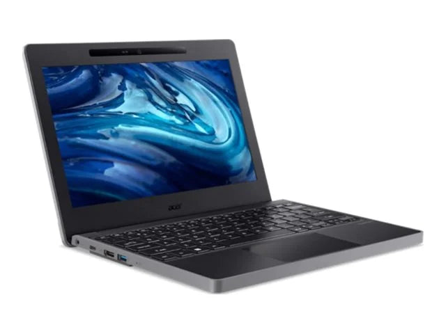 TravelMate B3 11 TMB311-33 - 180-degree hinge design - N-series - N100 / up to 3.4 GHz - Win 11 Pro - UHD Graphics - 4 GB RAM - 128 GB eMMC - 11.6" IPS 1366 x 768 - Wi-Fi 6E, Bluetooth - shale black - kbd: US Intl