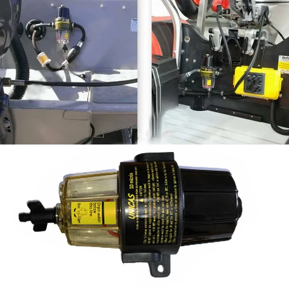 ACA UF-10K Fuel Filter Fluid Separator Assembly With Clear Bowl for Yamaha Suzuki Tohatsu Mercury Outboard Engine