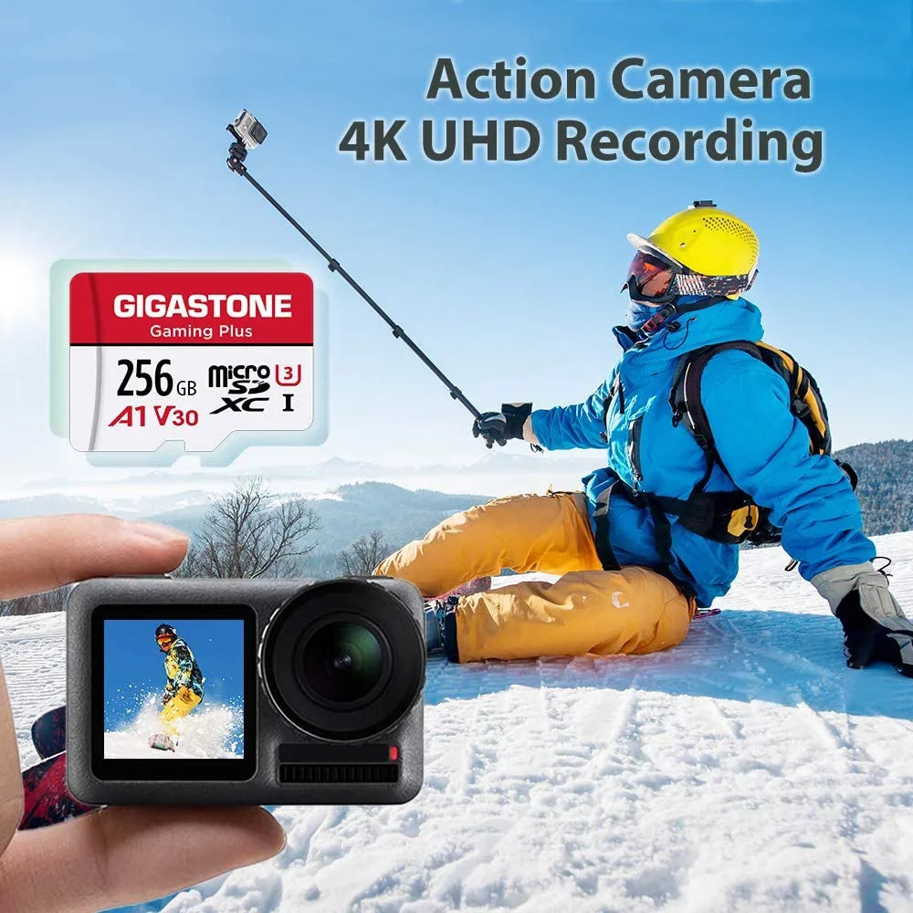 Gigastone 256GB Micro SD Card, Gaming Plus, Nintendo Switch Compatible, High Speed 100MB/s, 4K Video Recording, compatible with Nintendo Switch Dash Cams GoPro Cameras, 2 Pack (2x256GB)