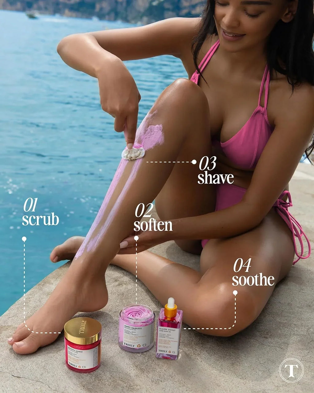 Truly Happy Hairless Shave Butter - Smooth N' Silky Shave Butter for Women With Coconut Shave Cream - Vegan and Cruelty Free Shaving Butter for Women - 1.3 OZ