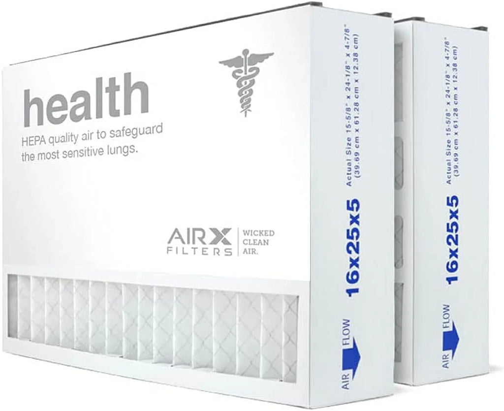 16x25x5 MERV 13 HVAC AC Furnace Air Filter Replacement for Air Bear Trion 229990-105, Health 2-Pack, Made in the USA