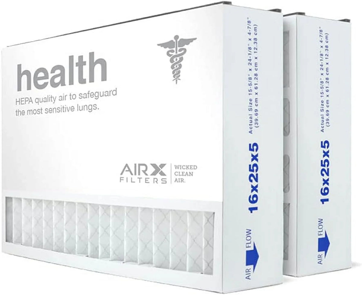 16x25x5 MERV 13 HVAC AC Furnace Air Filter Replacement for Air Bear Trion 229990-105, Health 2-Pack, Made in the USA