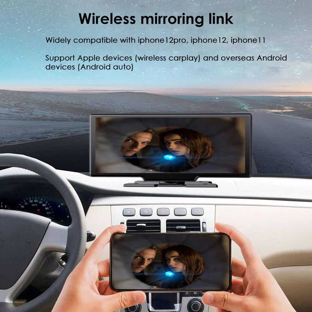Jahy2Tech 2K Wireless 10.26'' Touch Display Dual Channel Wifi Car DVR Dash Camera Android Auto ".