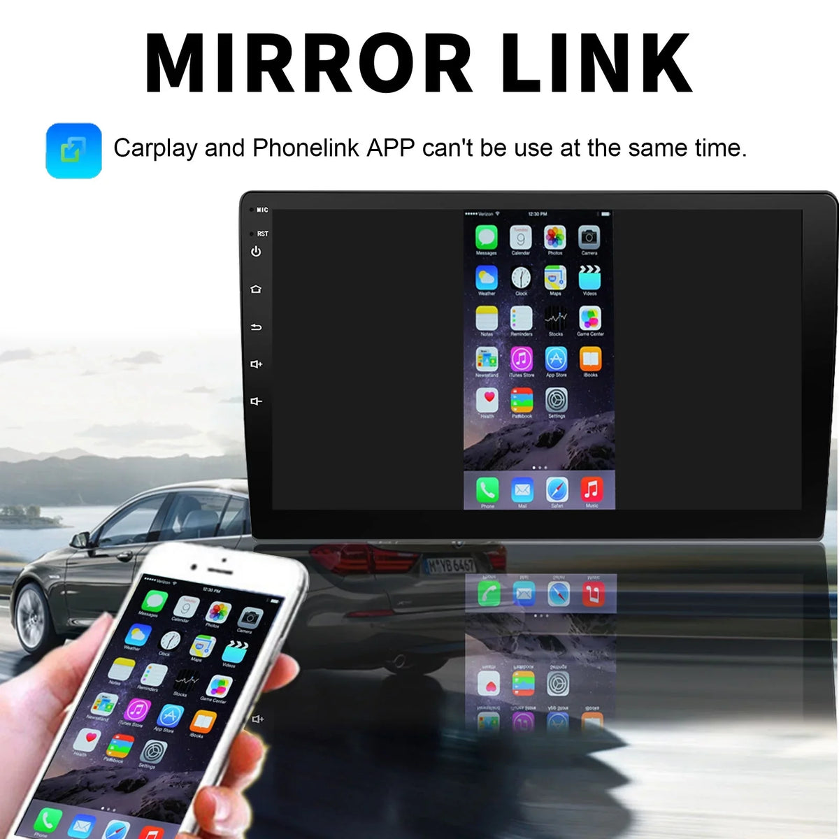 Binize Double Din Car Stereo Compatible with CarPlay&Android Auto 9 Inch Android 10 Display Car Radio with Backup camera, Bluetooth,SW control, GPS Navigation