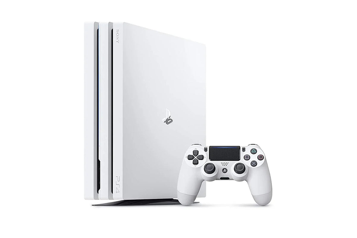 PlayStation 4 Pro 1TB Only White Gaming Console with HDMI Cable BOLT AXTION Bundle Like New