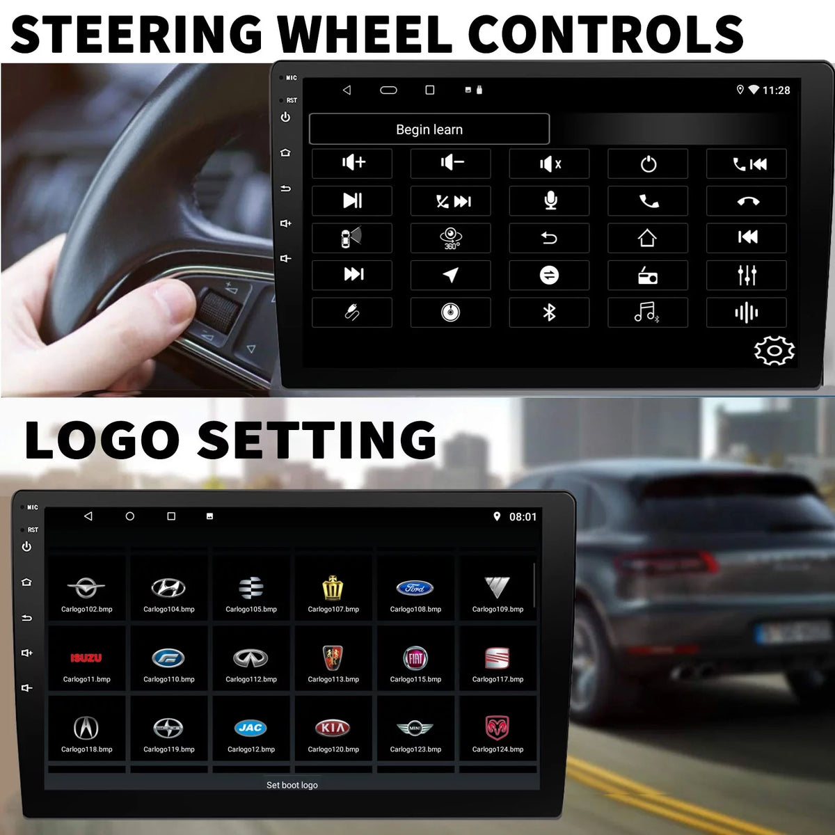 Binize Double Din Car Stereo Compatible with CarPlay&Android Auto 9 Inch Android 10 Display Car Radio with Backup camera, Bluetooth,SW control, GPS Navigation