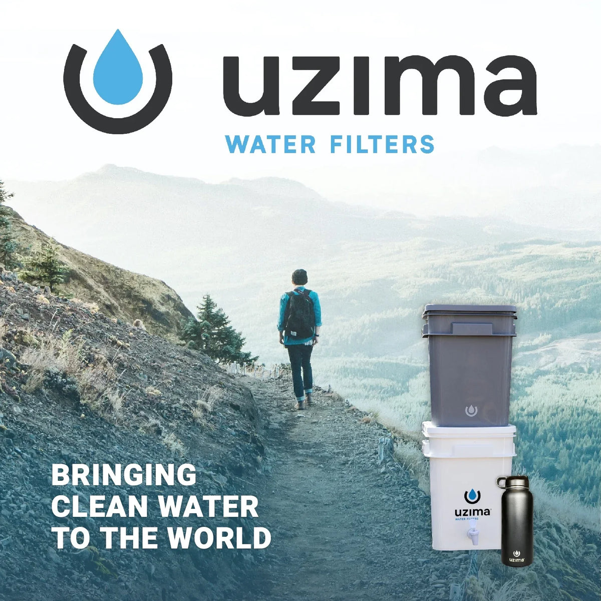 Uzima UZ-2 camping Fluid filter and drinking Fluid filter system, portable travel Fluid filter alternative to Liquid purification systems, Liquid filter for camping, backpacking, and hiking