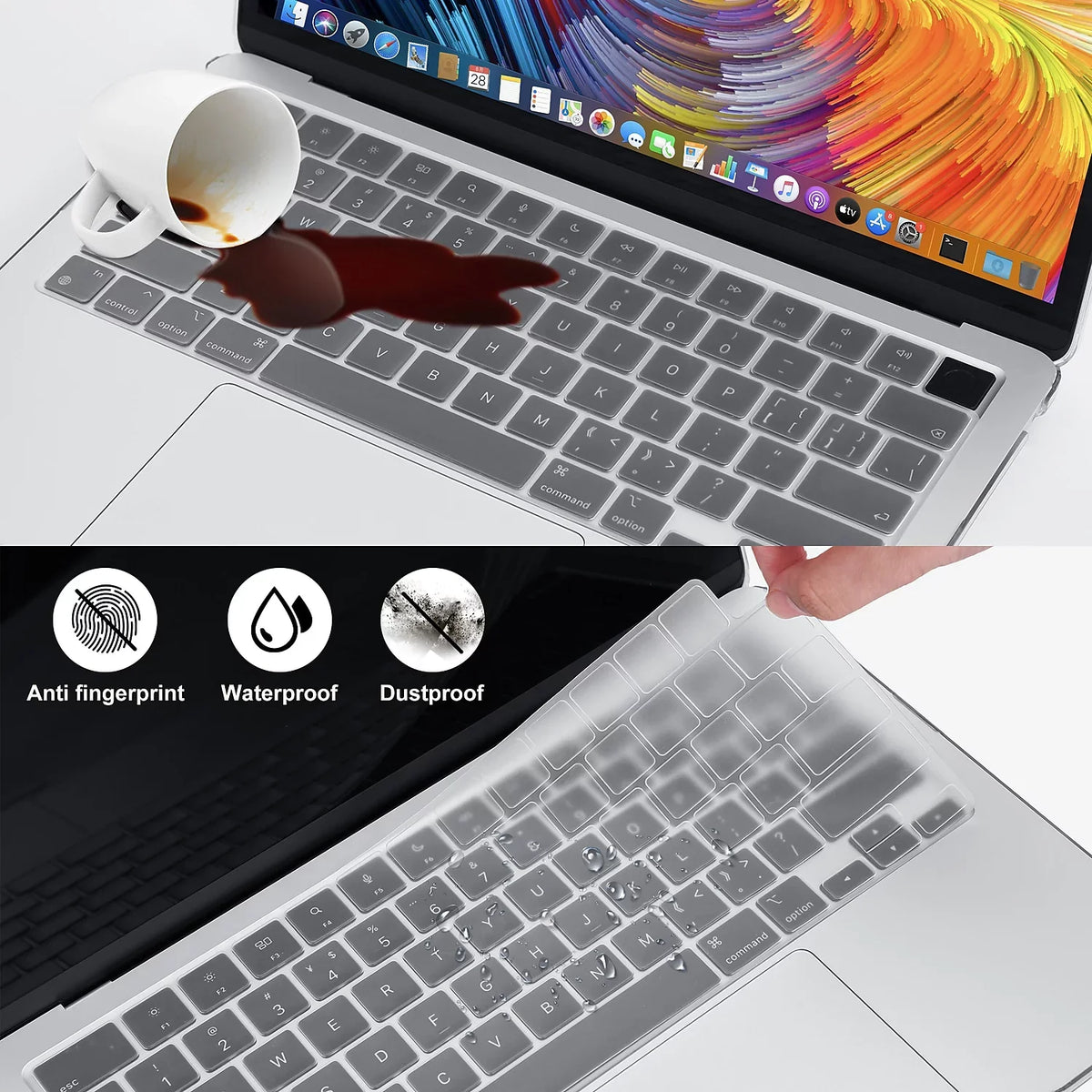 Techprotectus Hard-Shell Mobile pc Sleeve with Keyboard Cover Crystal Clear (TP-CYC-K-MA13M2)