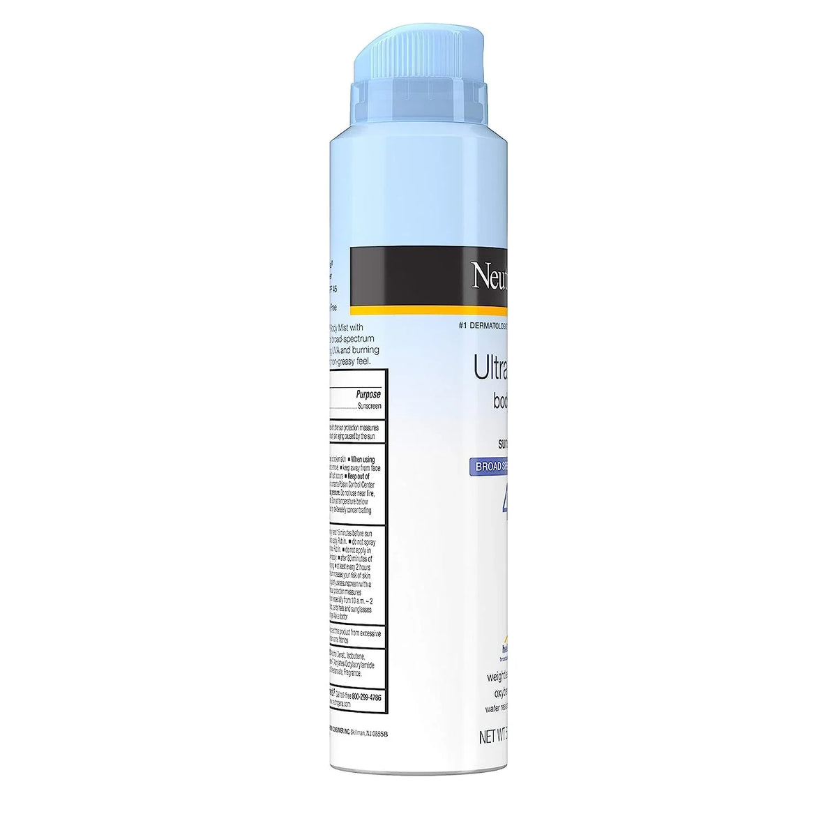 Neutrogena Ultra Sheer SPF 45 Body Mist Full Reach Spray, 5 Ounce