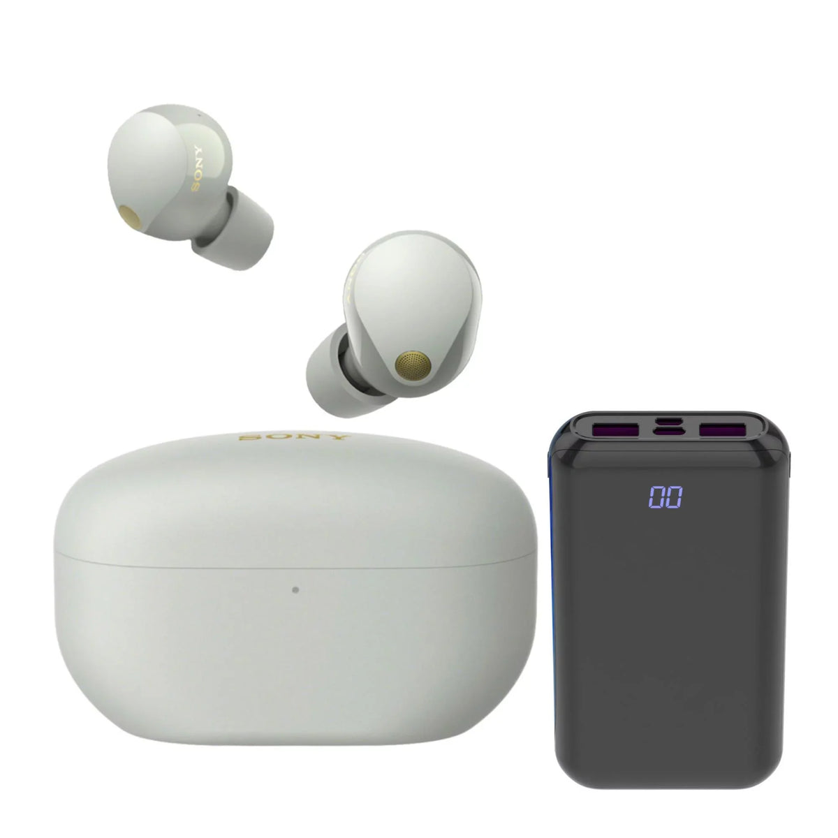 WF-1000XM5 Truly Wireless Noise Canceling Earbuds (Silver) Bundle