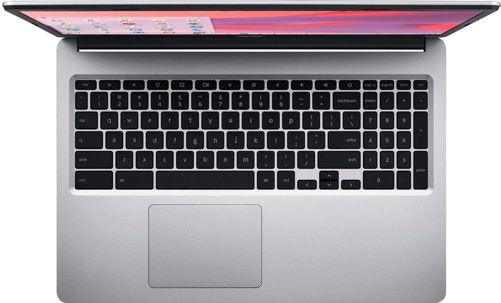 Chromebook 315 Mobile pc 15.6" HD Display, Celeron N4020, 4GB LPDDR4, 64GB eMMC, Long Battery Life, Wi-Fi 5, Bluetooth, Chrome OS, Silver with Sleeve + Tigology Accessories