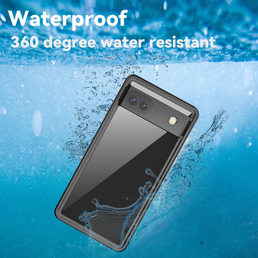 Fluid Case for Google Pixel 6A, Built-in Monitor Protector Full Body Protection Rugged Case Liquid Dustproof Drop Protection Cover for Google Pixel 6a