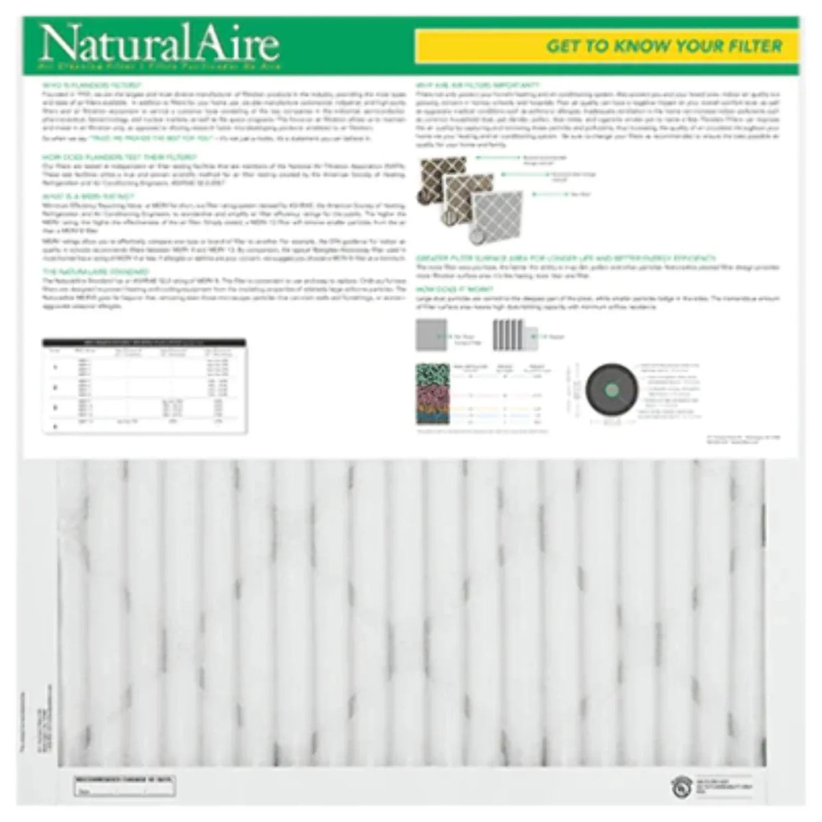 NaturalAire Standard Air Filter, MERV 8, 10" x 10" x 1", 1-Pack