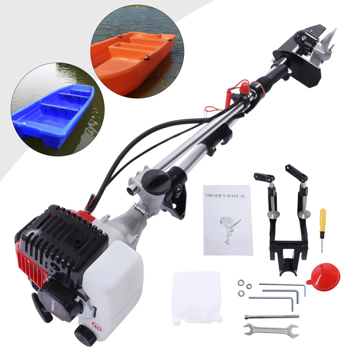 52CC 2.3 2 Stroke Gas-Powered Outboard Trolling Motor Boat Engine Long Shaft
