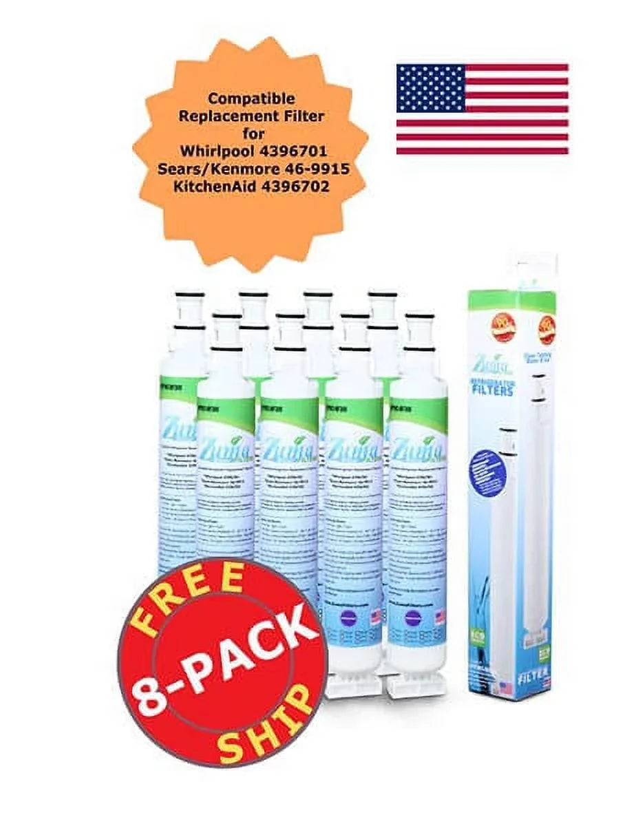 ZUMA Brand , Liquid and Ice Filter , Model # OPFW3-RF300 , Compatible with Whirlpool® EFF-6001A - 8 Pack - Made in U.S.A.