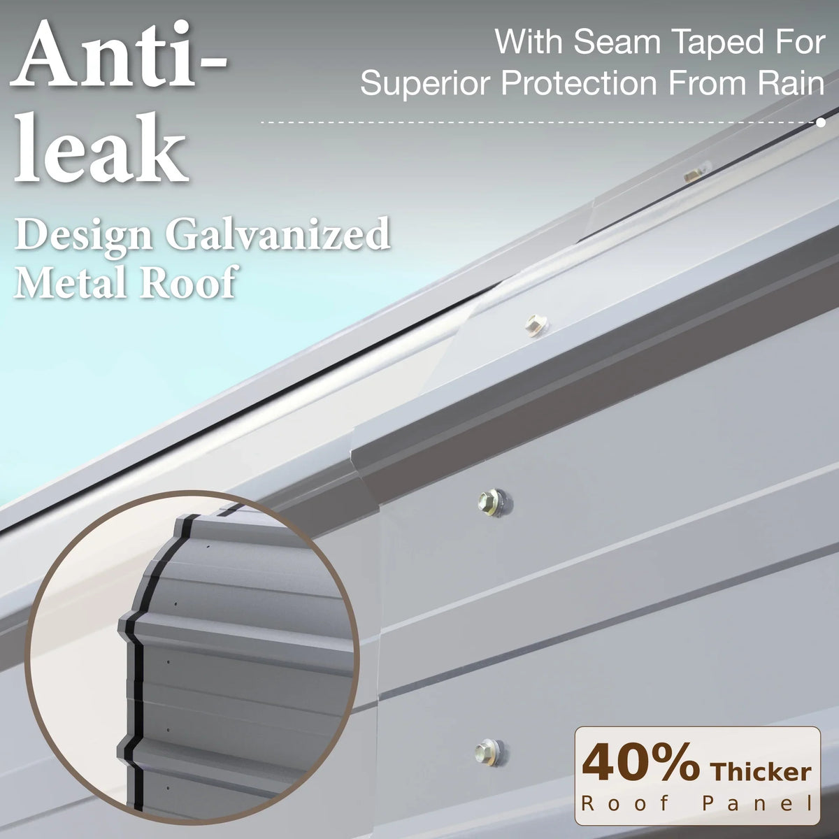 Summit Living 12 x 20 ft Metal Carport with Galvanized Steel Roof, Heavy-Duty Garage Car Storage Shelter, Gray