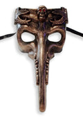 Alloy Skull Red Eyes Long Nose Masquerade Mardi Gras Men's Mask